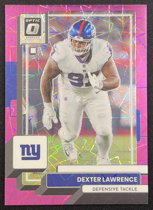 Dexter Lawrence 2022 Panini Donruss Optic Pink Velocity /79 Giants