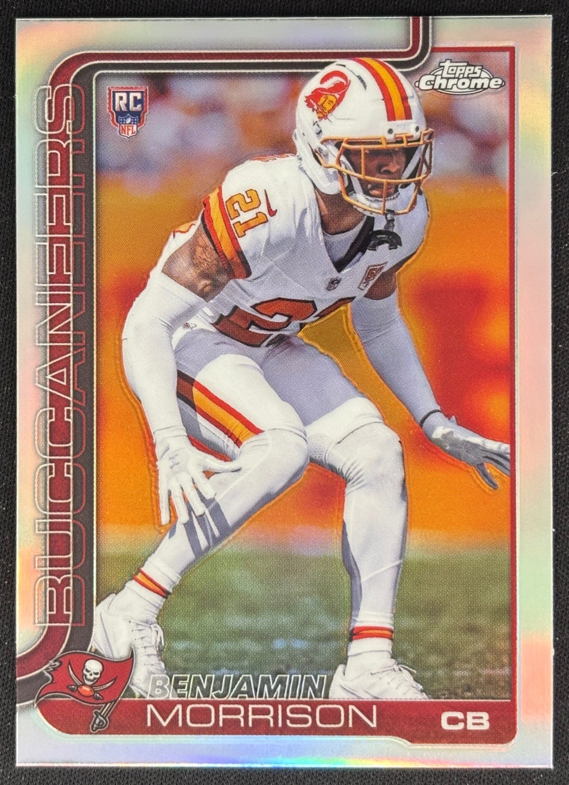 Benjamin Morrison 2025 Chrome Rookie Refractor Buccaneers Sports Trading Cards