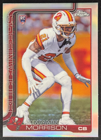 Benjamin Morrison 2025 Chrome Rookie Refractor Buccaneers Sports Trading Cards