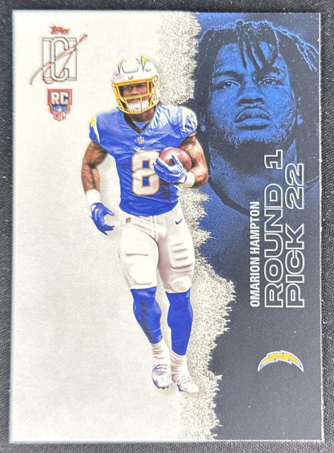 Omarion Hampton 2025 Topps Signature Class Rookie Chargers front