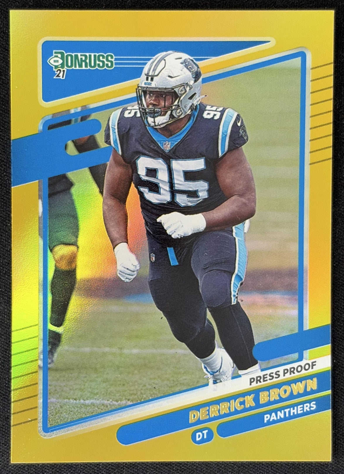 Derrick Brown 2021 Panini Donruss Press Proof Premium Panthers - Carolina Panthers