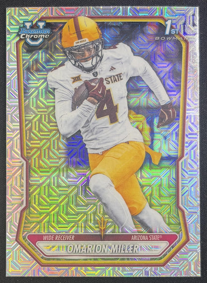 Omarion Miller 2026 Bowman Chrome Prospects Mojo Refractor Sun Devils Sports Trading Card