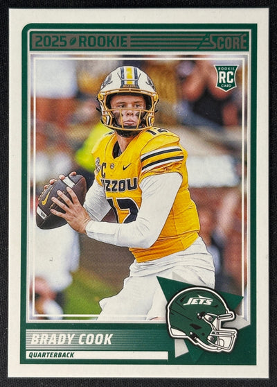 Brady Cook 2025 Score Rookies Jets Sports Trading Card