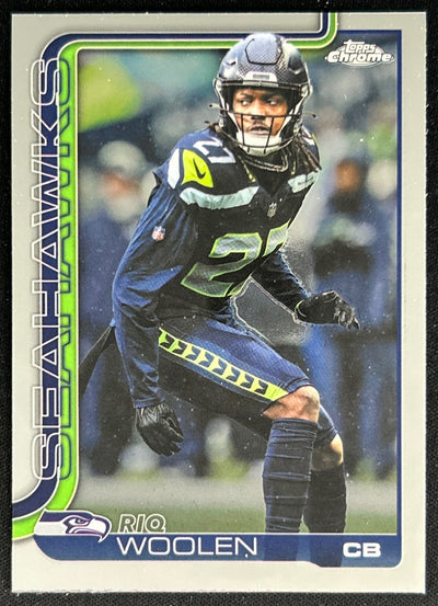 Riq Woolen 2025 Topps Chrome Seahawks Sports Trading Cards