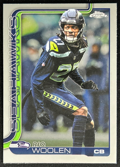 Riq Woolen 2025 Topps Chrome Seahawks Sports Trading Cards