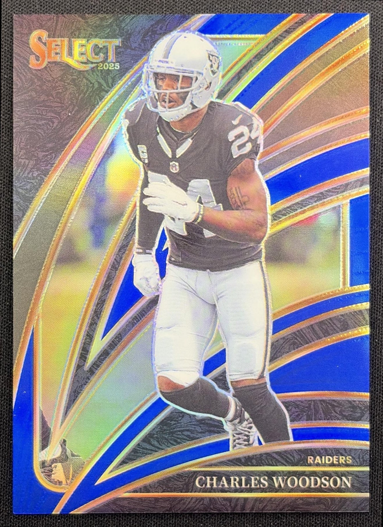 Charles Woodson 2025 Panini Select Club Level Blue Prizm /99 Raiders Oakland Raiders