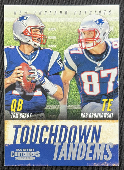 Tom Brady Rob Gronkowski 2013 Panini Contenders Touchdown Tandems Patriots front