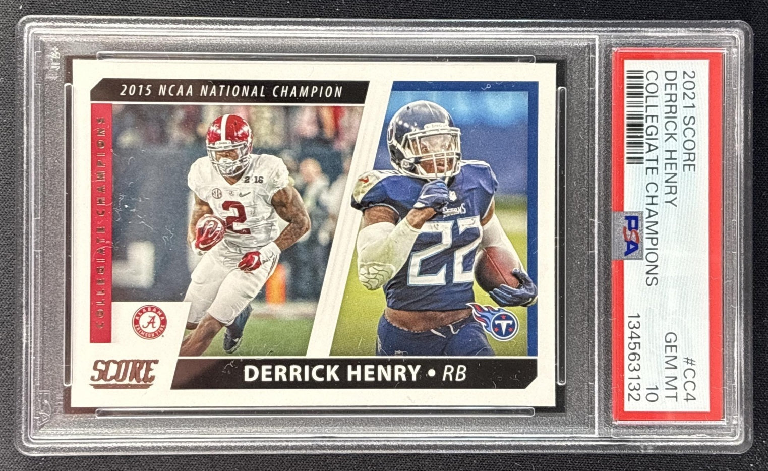 Derrick Henry 2021 Panini Score Collegiate Champions PSA 10 Titans Ravens 134563132 Sports Trading Cards