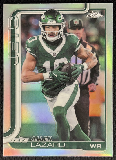 Allen Lazard 2025 Topps Chrome Refractor Jets Sports Trading Cards