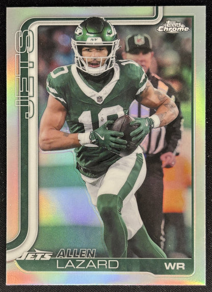 Allen Lazard 2025 Topps Chrome Refractor Jets Sports Trading Cards