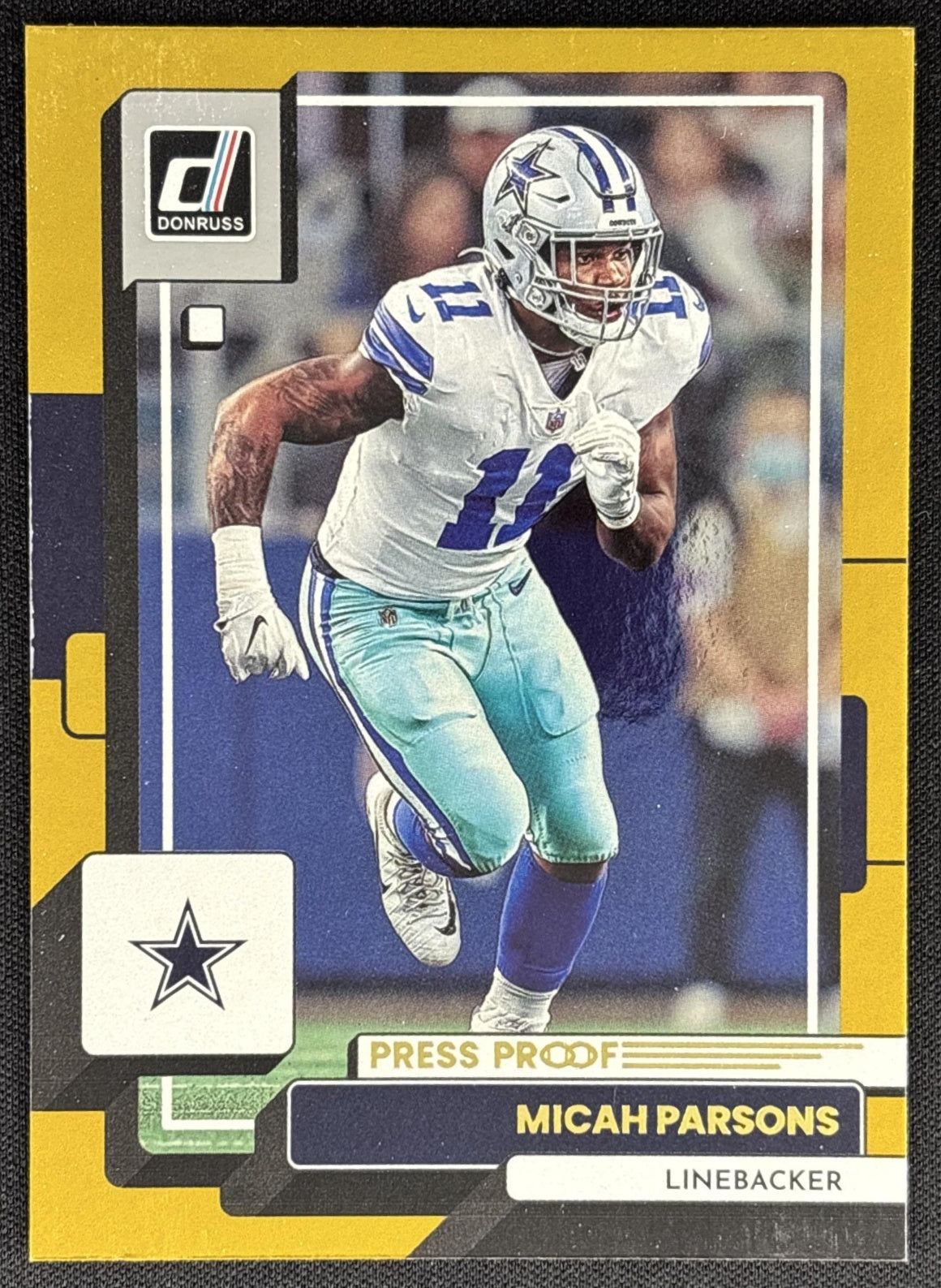 Micah Parsons 2022 Panini Donruss Gold Press Proof /50 Cowboys Dallas Cowboys