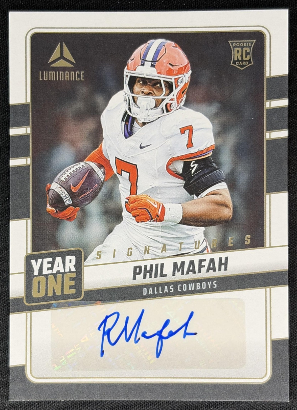 Phil Mafah 2025 Panini Luminance Year One Auto Cowboys front