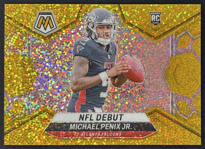 Michael Penix Jr. 2024 Panini Mosaic Gold Sparkle Prizm /24 Falcons front