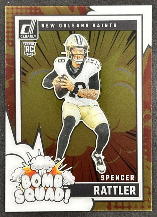 Spencer Rattler 2024 Panini Clearly Donruss Bomb Squad Saints