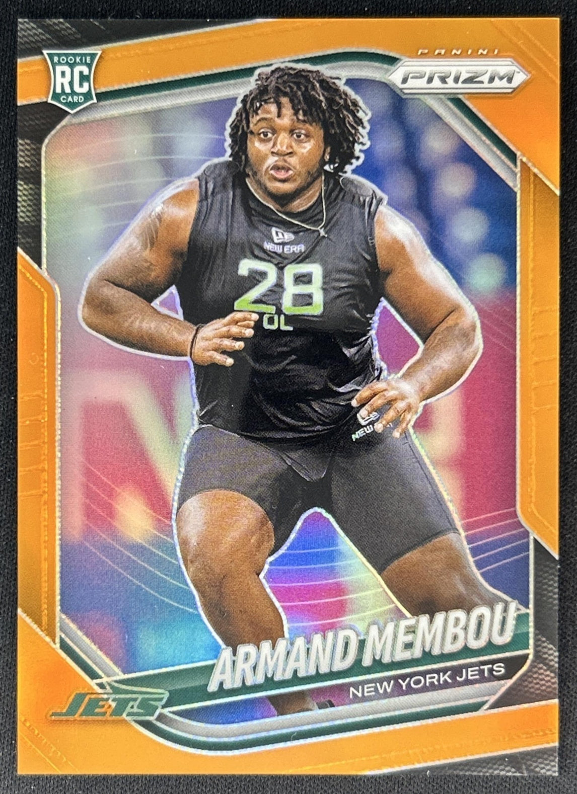 Armand Membou 2025 Panini Prizm Orange /249 Jets Front