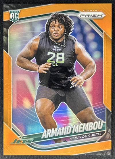 Armand Membou 2025 Panini Prizm Orange /249 Jets Sports Trading Cards