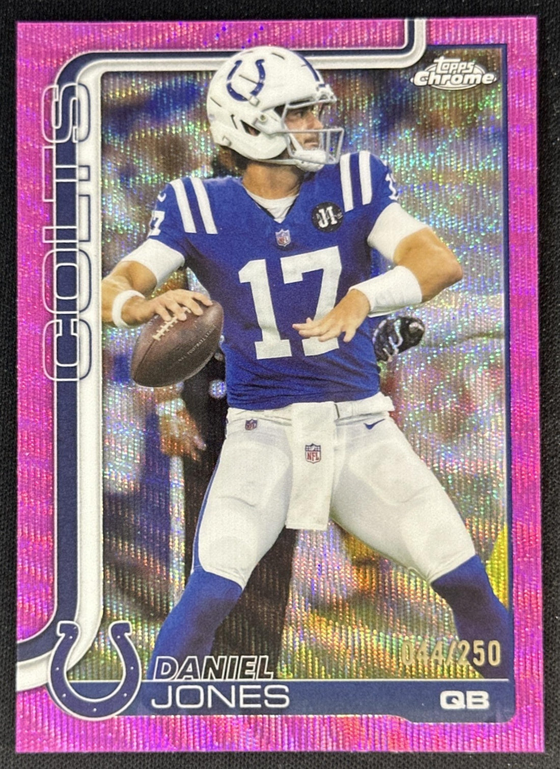 Daniel Jones 2025 Topps Chrome Pink Refractor /250 Colts