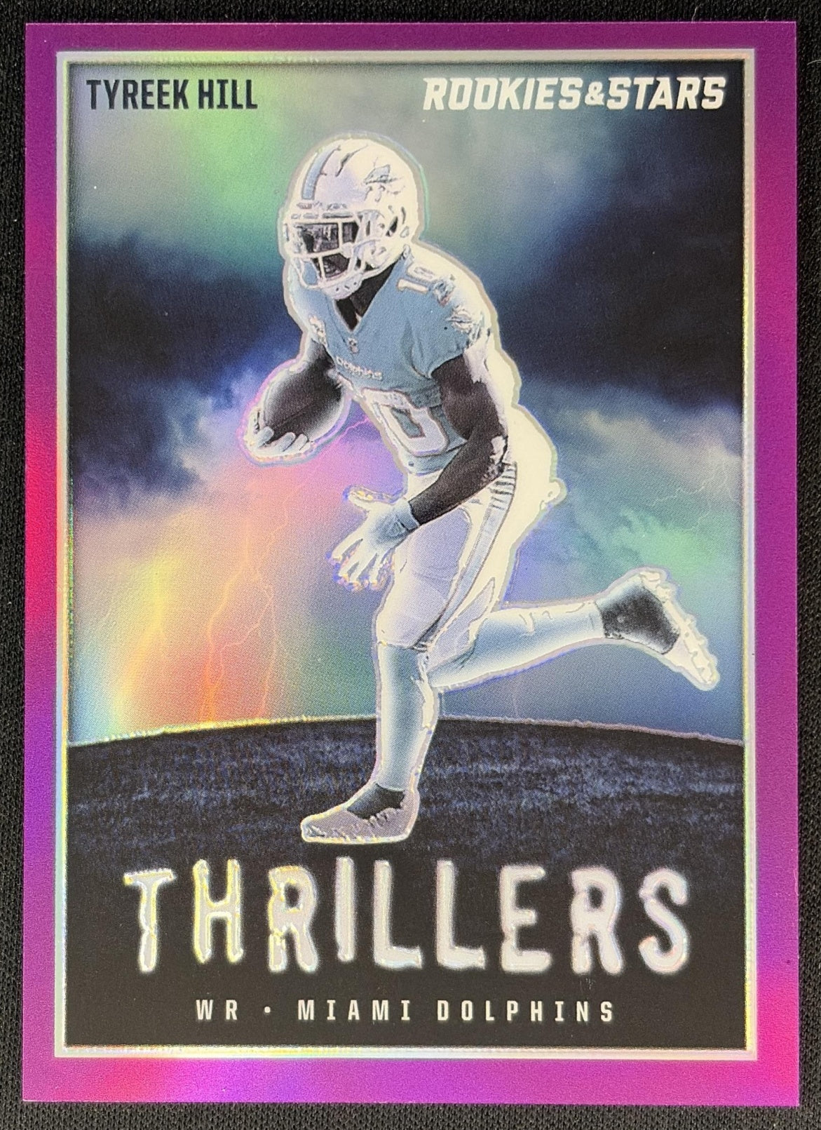 Tyreek Hill 2023 Panini Rookies & Stars Thrillers Purple /35 Dolphins front