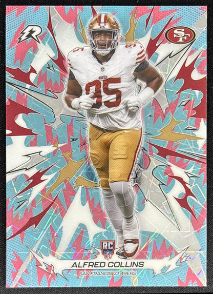 Alfred Collins 2025 Topps Resurgence Sky Blue and Pink Shock Refractor 49ers front