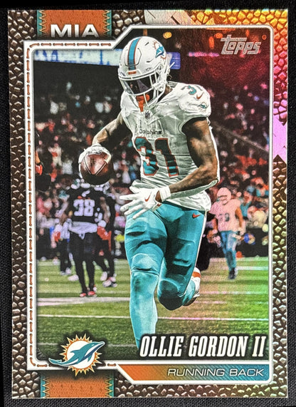 Ollie Gordon II 2026 Topps Football Leather Foil Dolphins