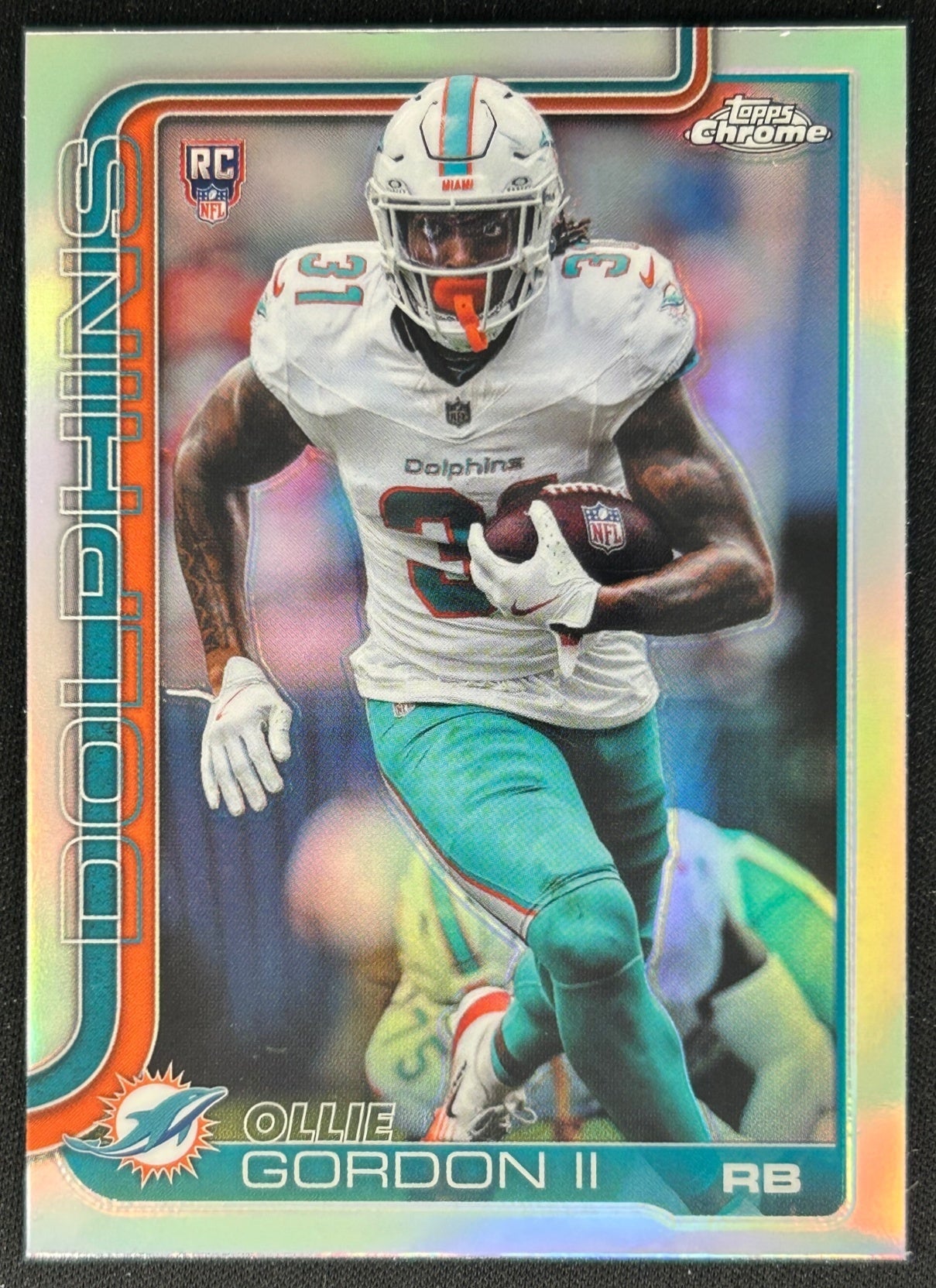 Ollie Gordon II 2025 Topps Chrome Rookie Refractor Dolphins Sports Trading Cards