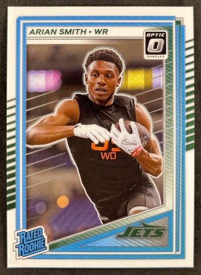 Arian Smith 2025 Donruss Optic Rated Rookie Jets Sports Trading Card