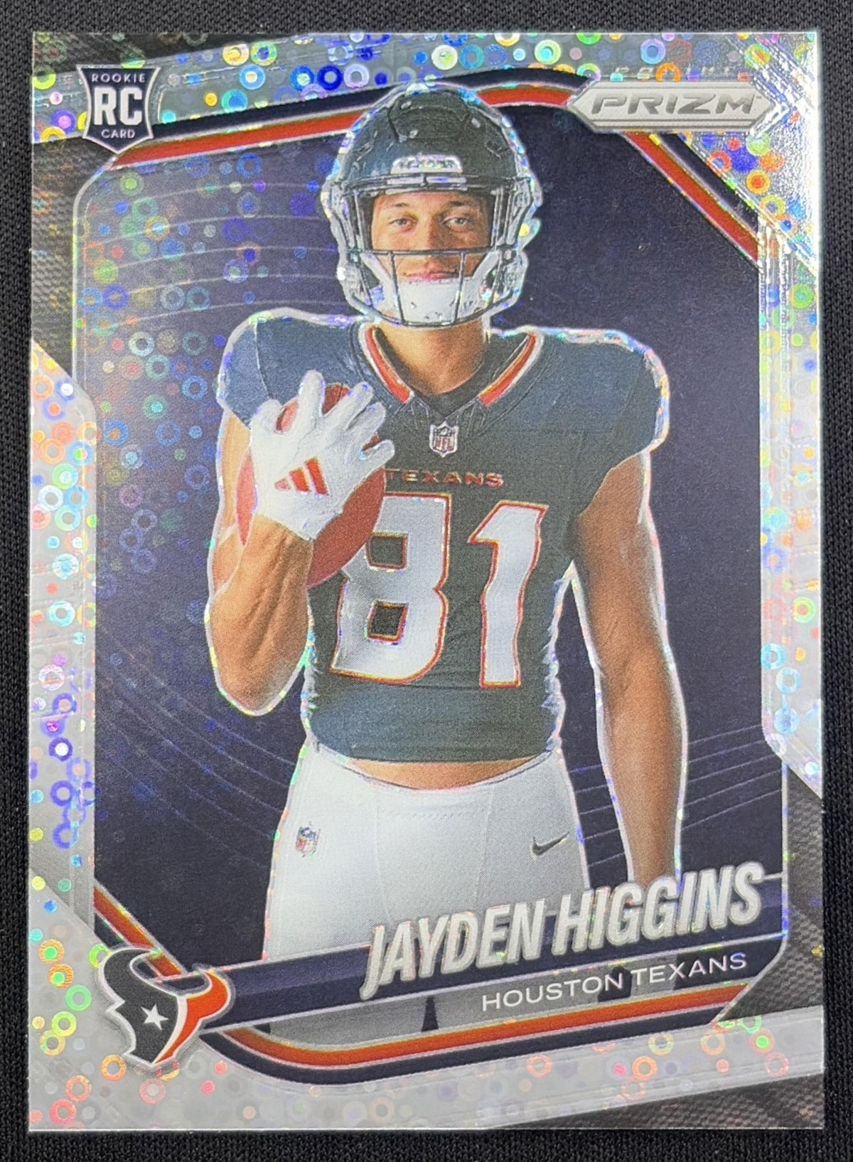 Jayden Higgins 2025 Panini Prizm Rookie Variations No Huddle Texans Houston Texans