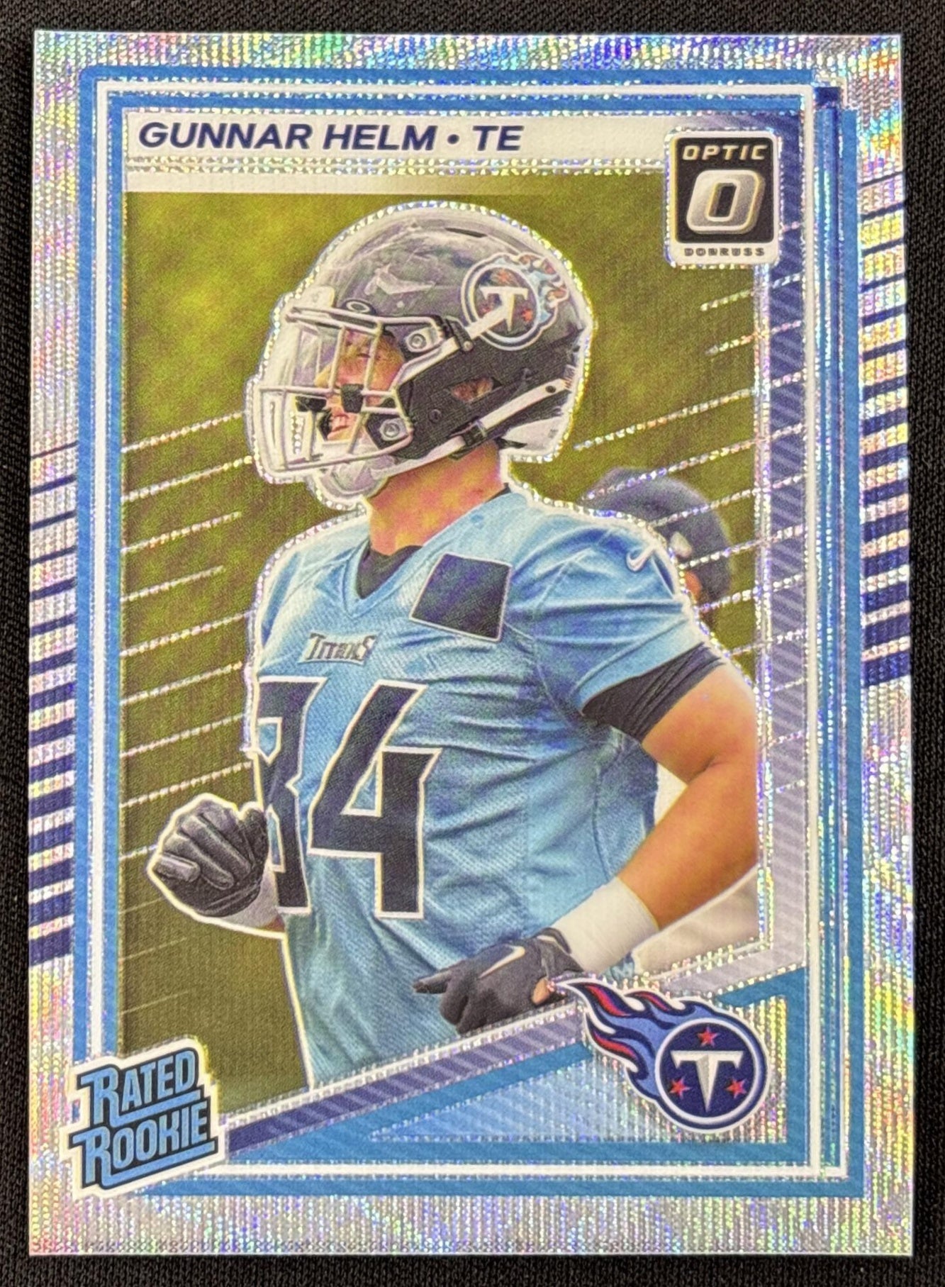 Gunnar Helm 2025 Panini Donruss Optic Rated Rookie Wave Prizm /300 Titans