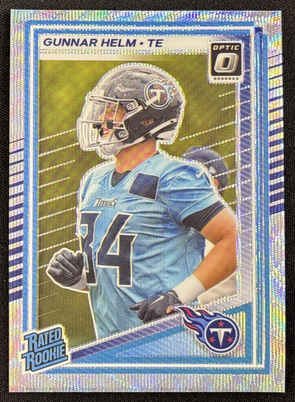Gunnar Helm 2025 Panini Donruss Optic Rated Rookie Wave Prizm /300 Titans