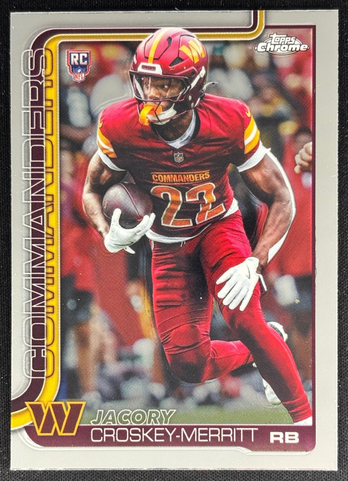 Jacory Croskey-Merritt 2025 Topps Chrome Rookie Commanders Sports Trading Cards