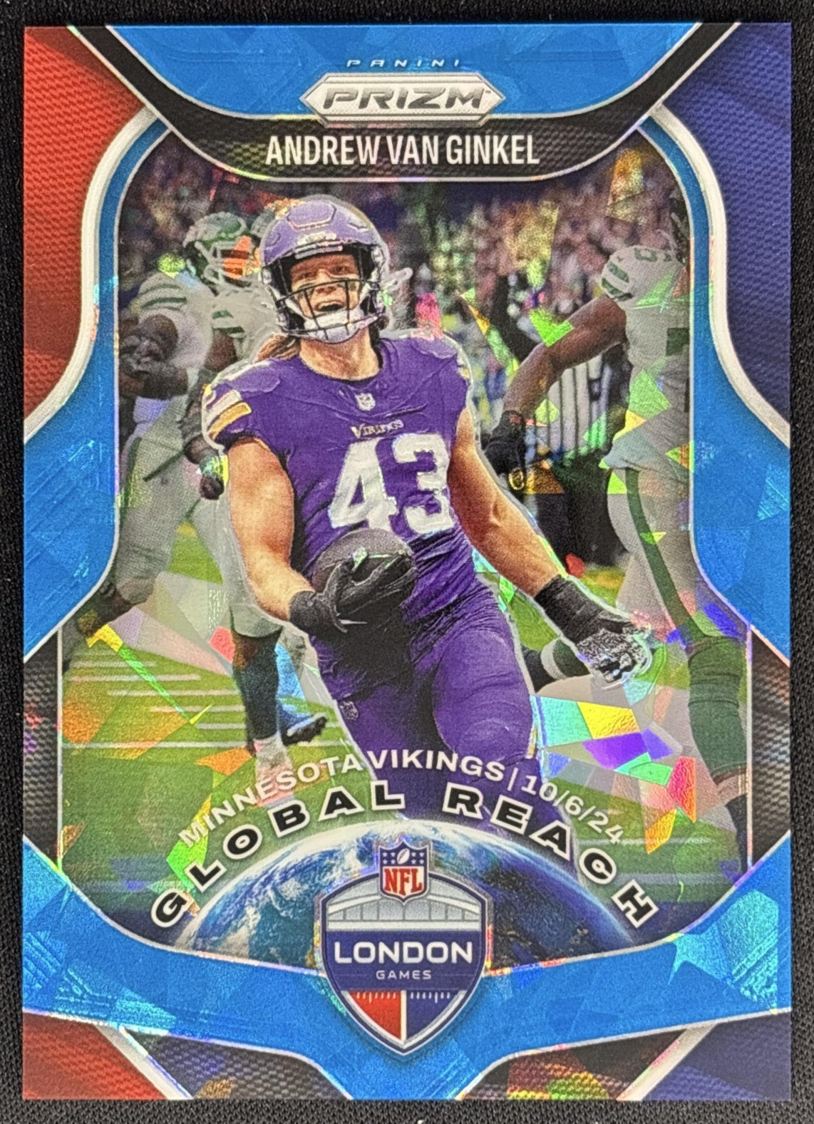 Andrew Van Ginkel 2025 Panini Prizm Global Reach Blue Ice /99 Vikings front