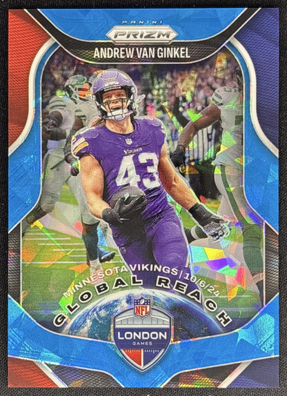 Andrew Van Ginkel 2025 Panini Prizm Global Reach Blue Ice /99 Vikings front