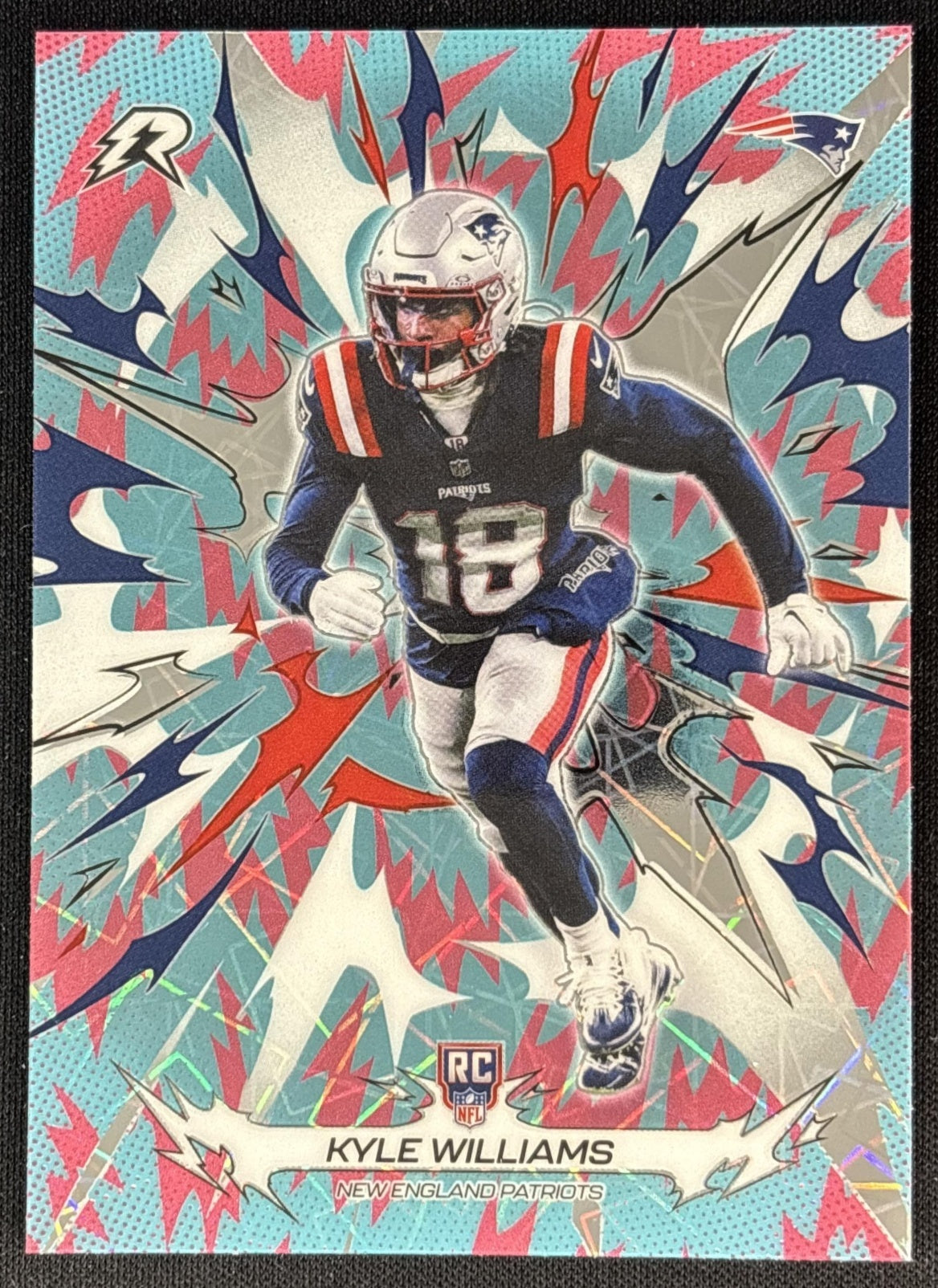 Kyle Williams 2025 Topps Resurgence Sky Blue and Pink Shock Refractor Patriots New England Patriots Sports Trading Cards