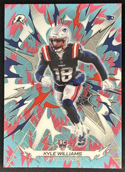 Kyle Williams 2025 Topps Resurgence Sky Blue and Pink Shock Refractor Patriots New England Patriots Sports Trading Cards