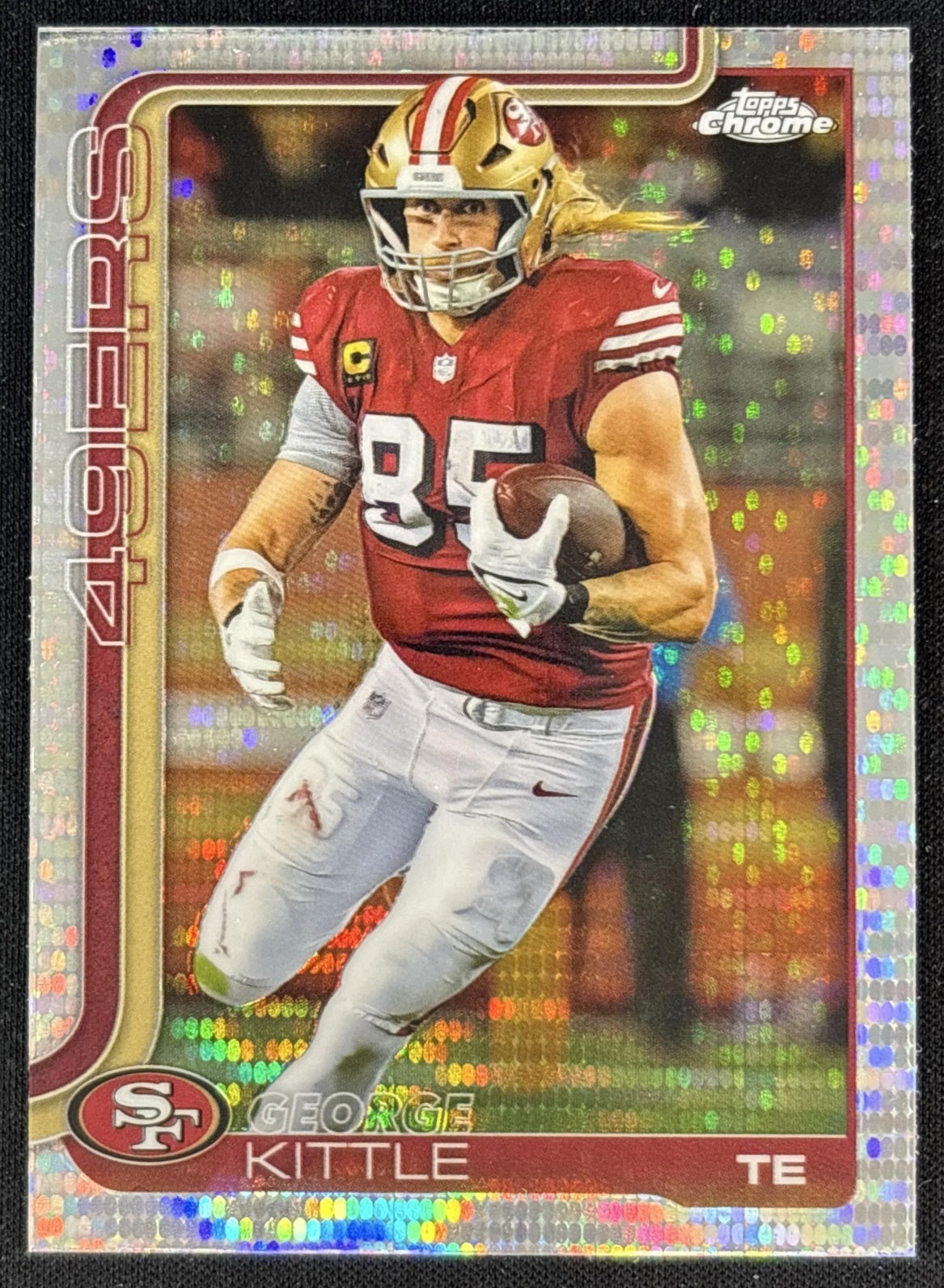 George Kittle 2025 Topps Chrome Pulsar Refractor 49ers