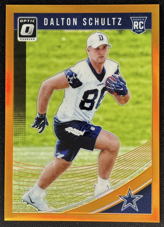Dalton Schultz 2018 Panini Donruss Optic Orange Prizm /199 Cowboys