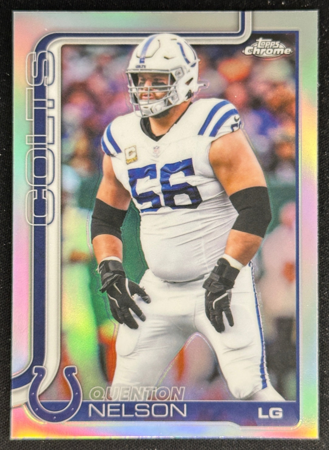 Quenton Nelson 2025 Topps Chrome Refractor Colts Sports Trading Cards