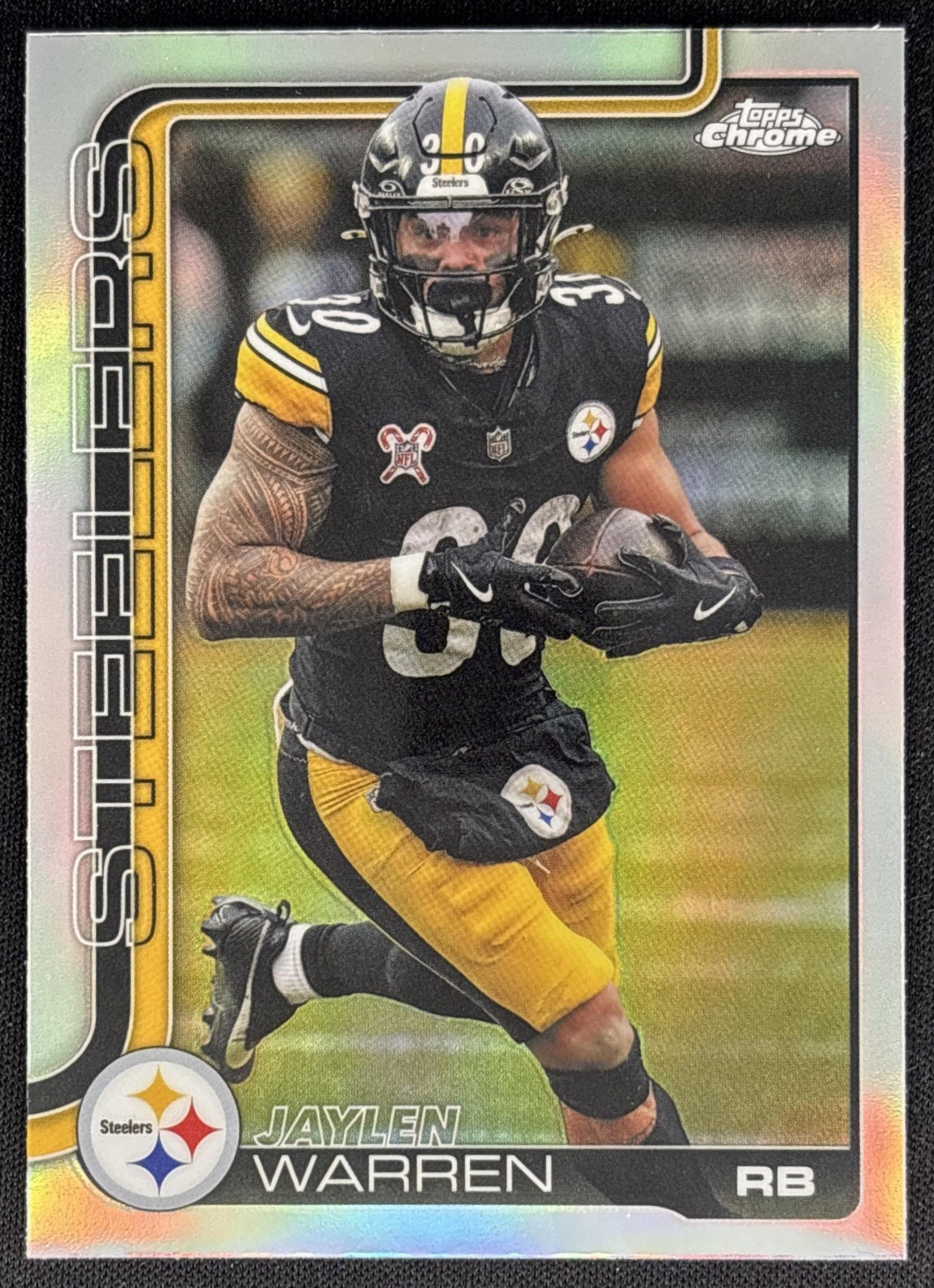 Jaylen Warren 2025 Topps Chrome Refractor Steelers