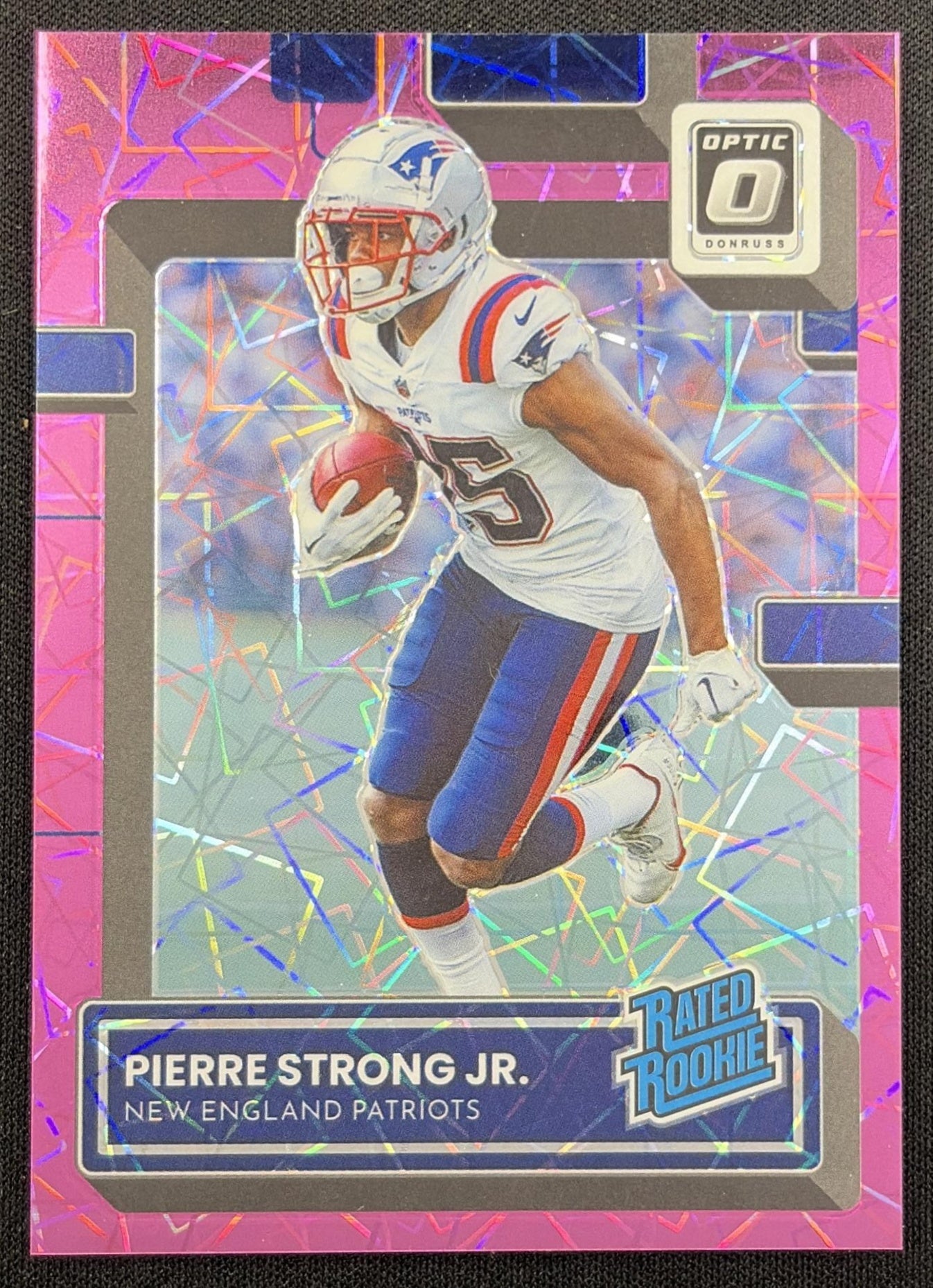 Pierre Strong Jr. 2022 Panini Donruss Optic Pink Velocity /79 Patriots