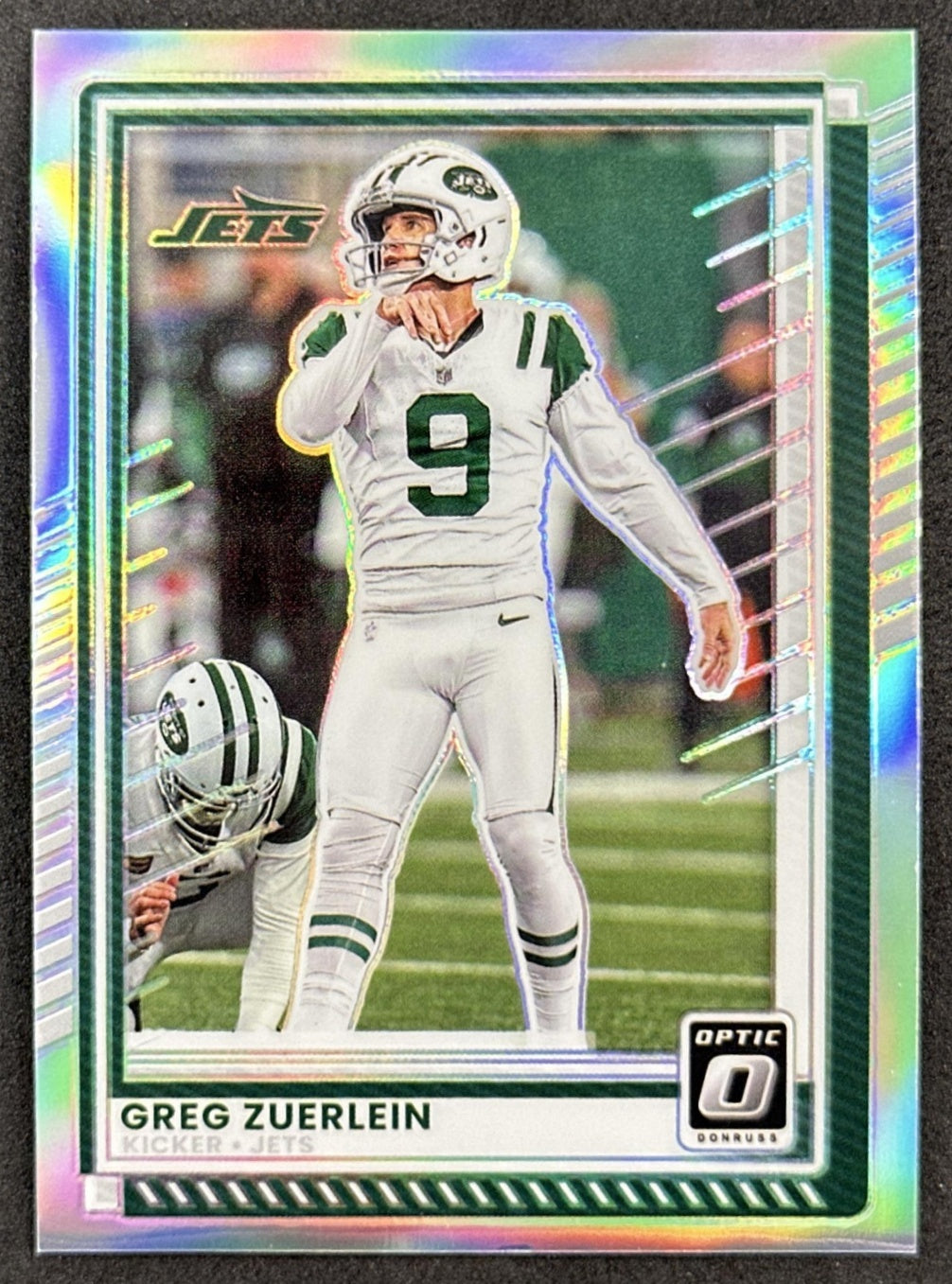 Greg Zuerlein 2025 Panini Donruss Optic Holo Prizm Jets Front