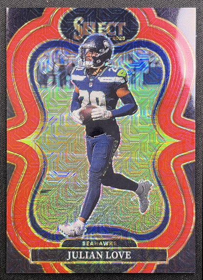 Julian Love 2025 Panini Select Suite Level Red Prizm /49 Seahawks