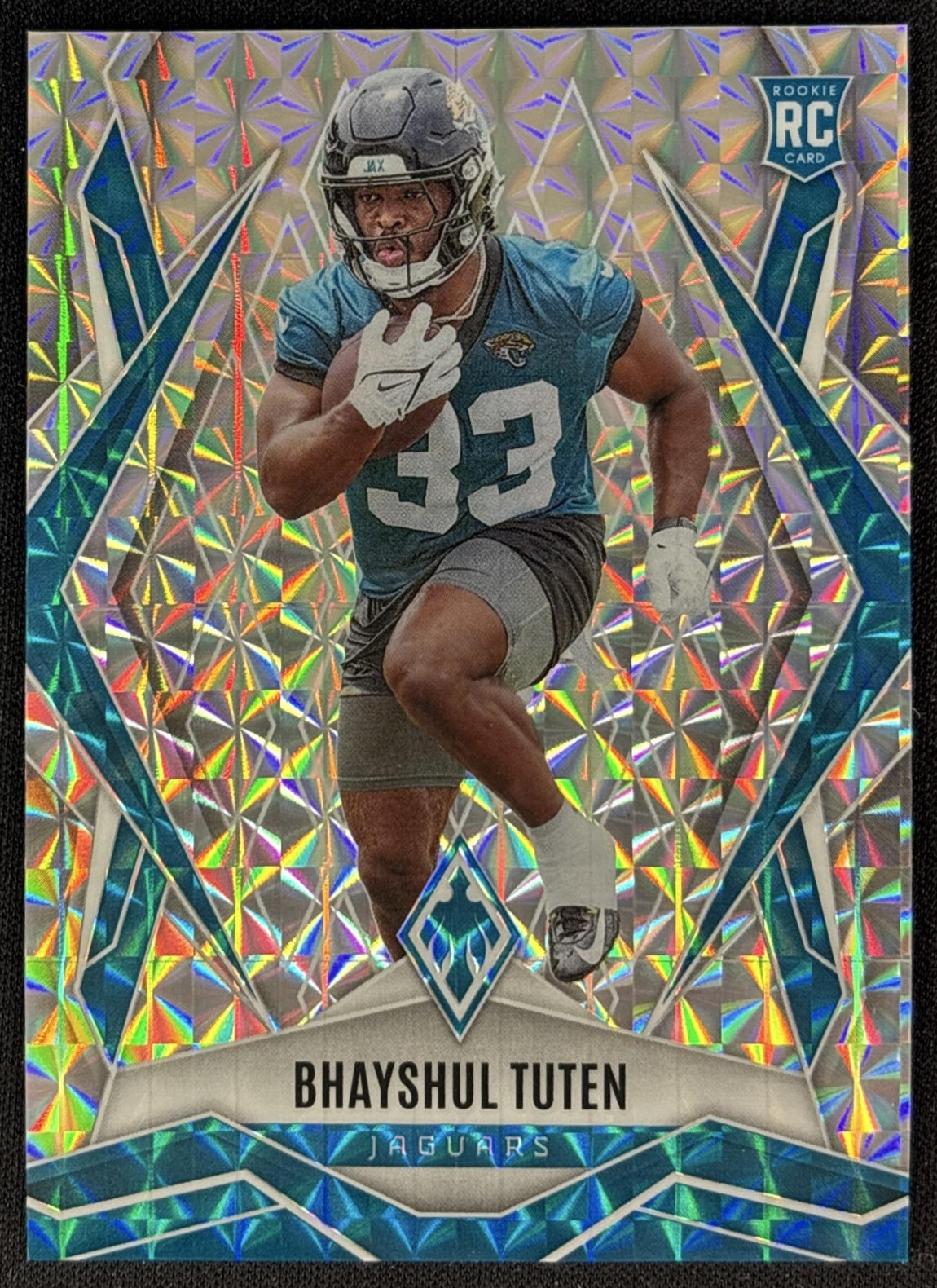 Bhayshul Tuten 2025 Panini Phoenix Silver Pyramids Prizm Jaguars front