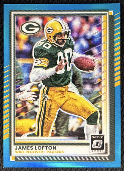 James Lofton 2025 Panini Donruss Optic Aqua Prizm /349 Packers Sports Trading Card