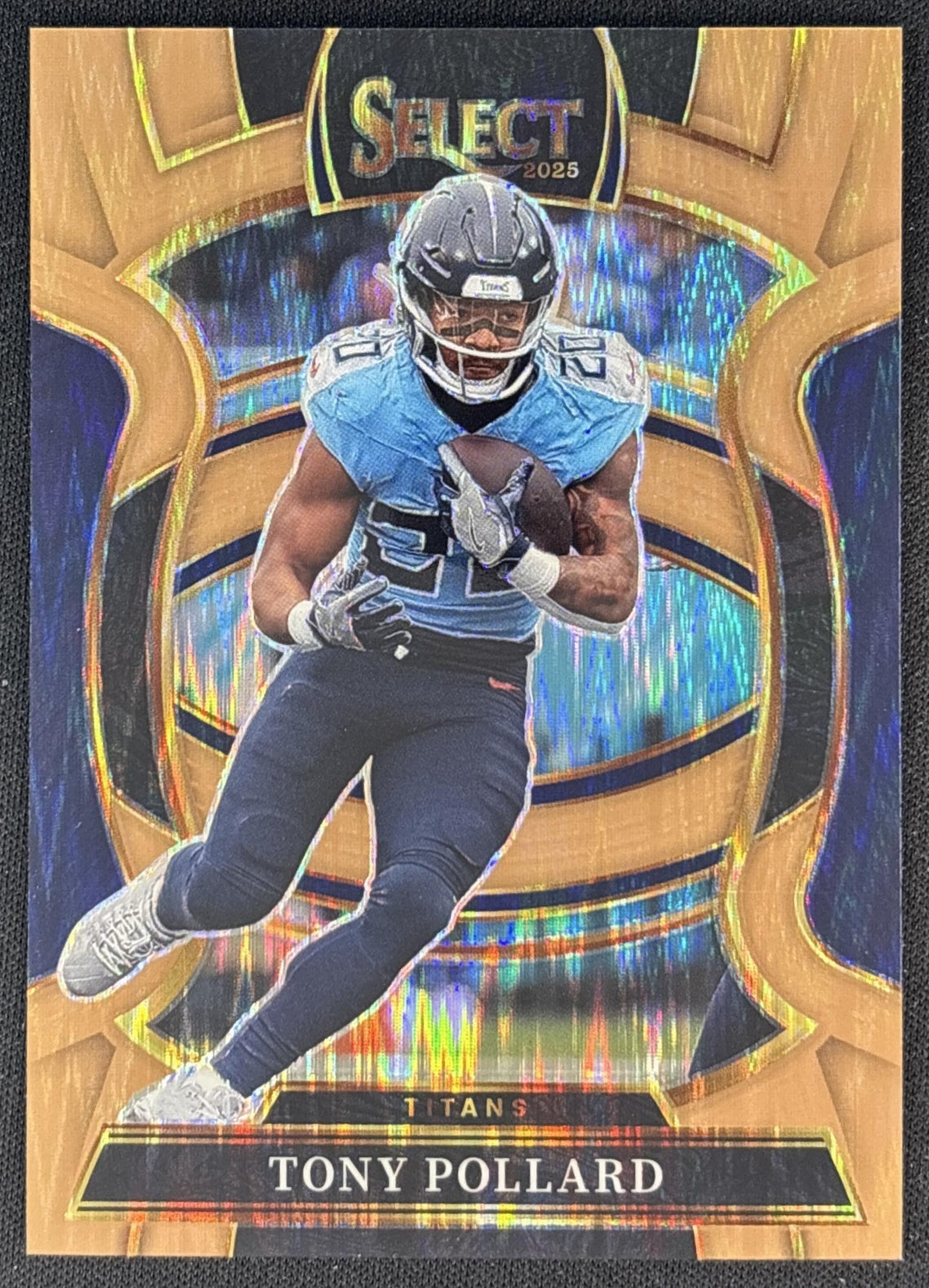 Tony Pollard 2025 Panini Select Concourse Copper Prizm Shock /899 Titans front