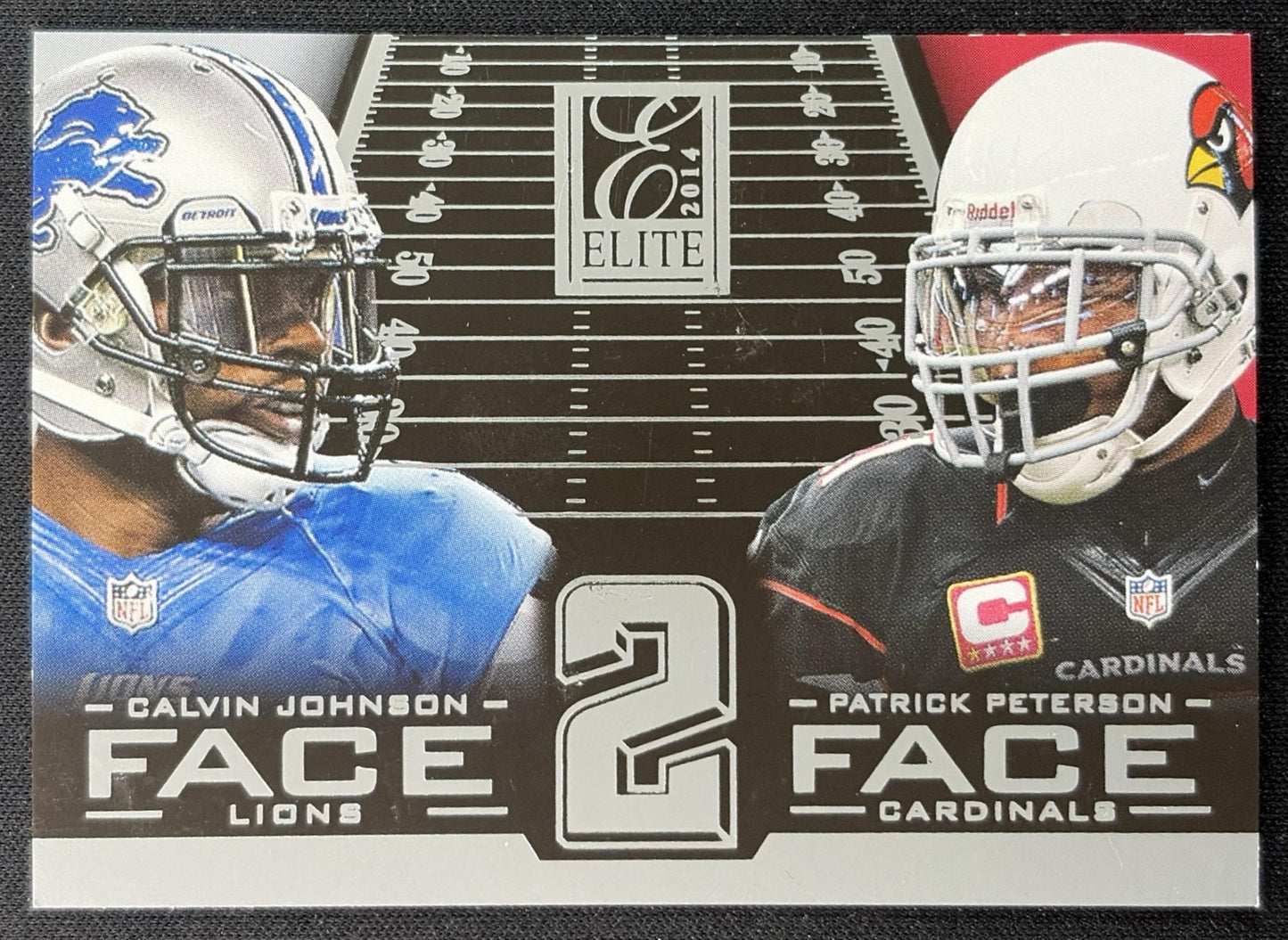 Calvin Johnson Patrick Peterson 2014 Panini Elite Face 2 Silver - Front