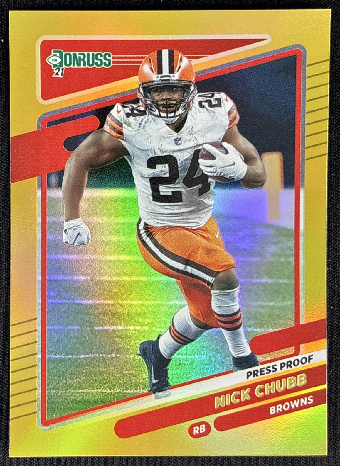 Nick Chubb 2021 Panini Donruss Press Proof Premium Browns