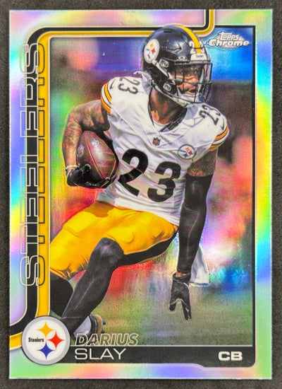 Darius Slay 2025 Topps Chrome Refractor Steelers Sports Trading Card