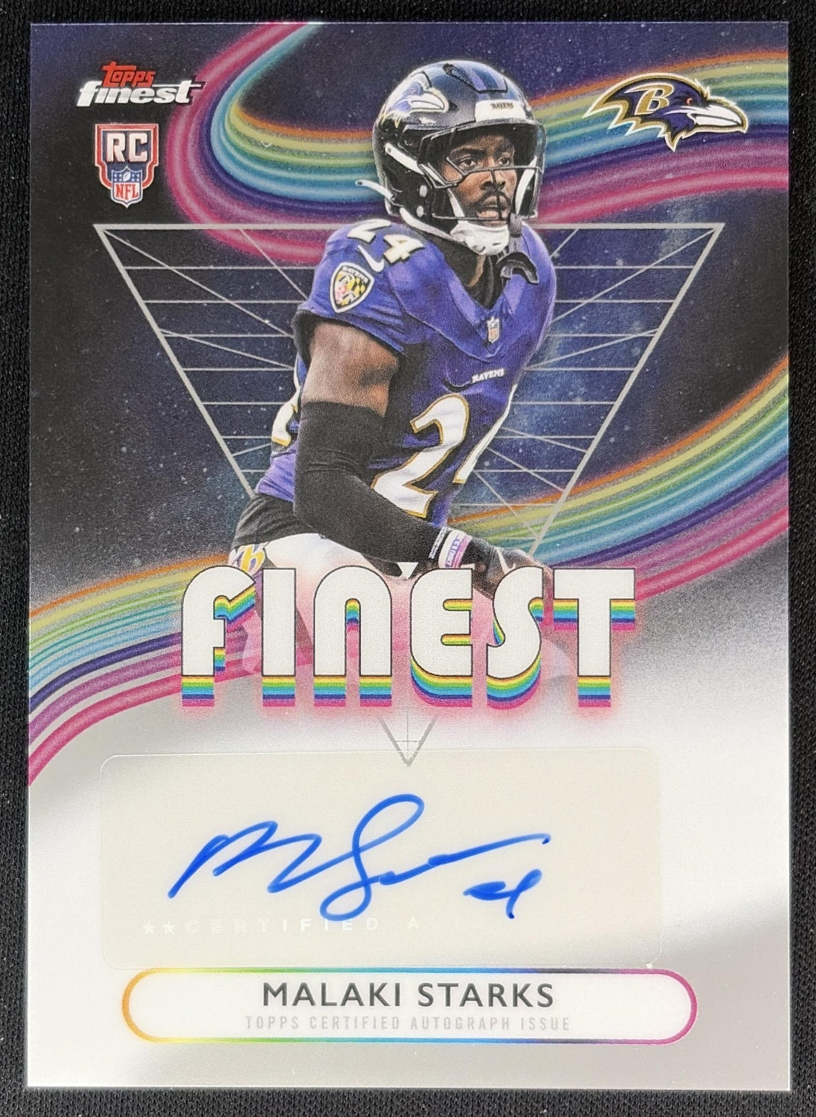Malaki Starks 2025 Topps Finest Rookie Auto Ravens 3 front