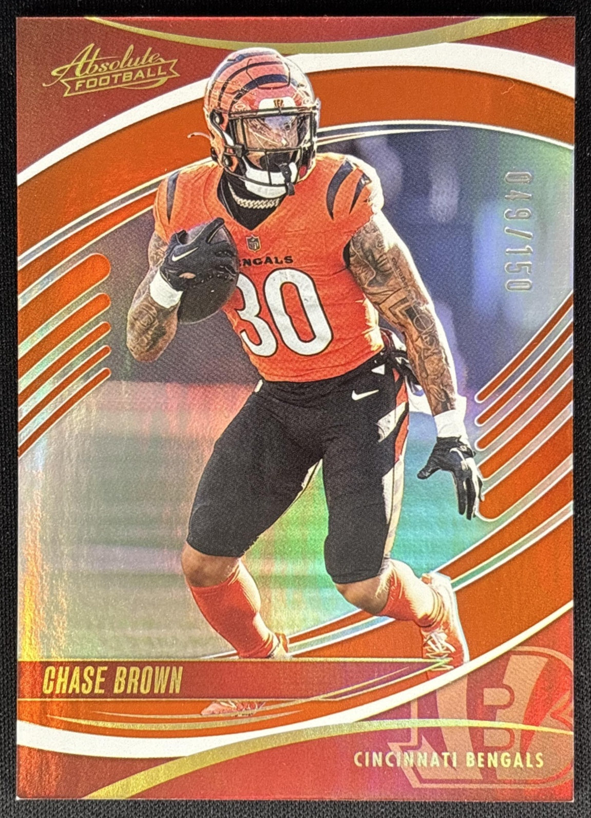 Chase Brown 2025 Panini Absolute Spectrum Orange /150 Bengals Default Title Sports Trading Cards