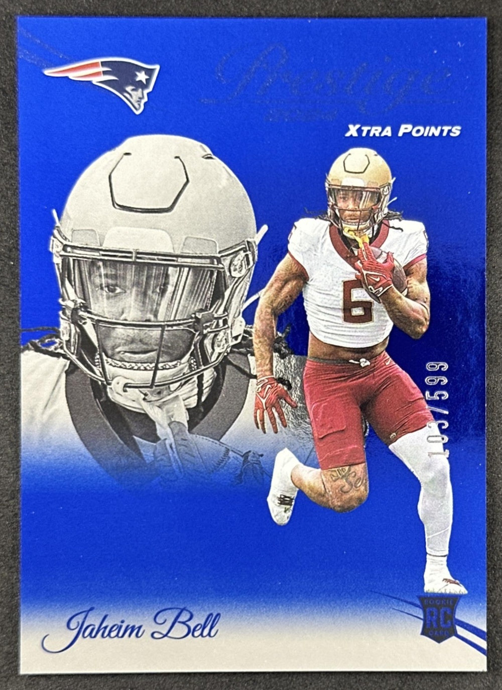 Jaheim Bell 2024 Panini Prestige Blue Xtra Points /599 Patriots Sports Trading Card